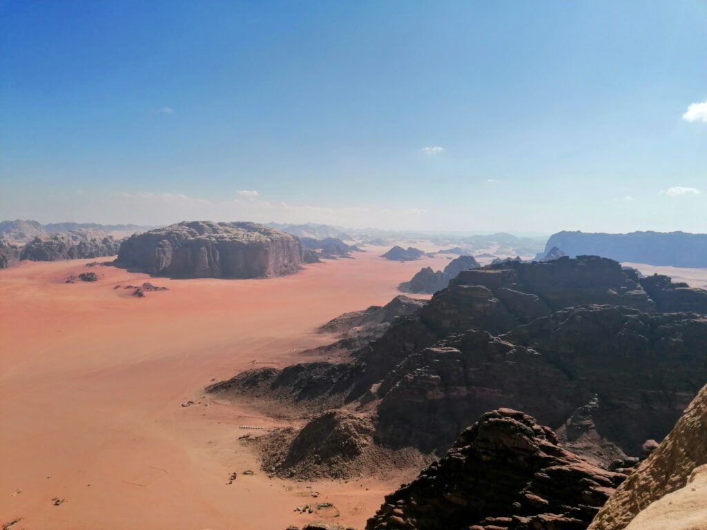 Panorama désert wadi rum jordanie