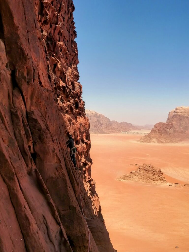 au grés du vent grande voie wadi rum jordanie escalade