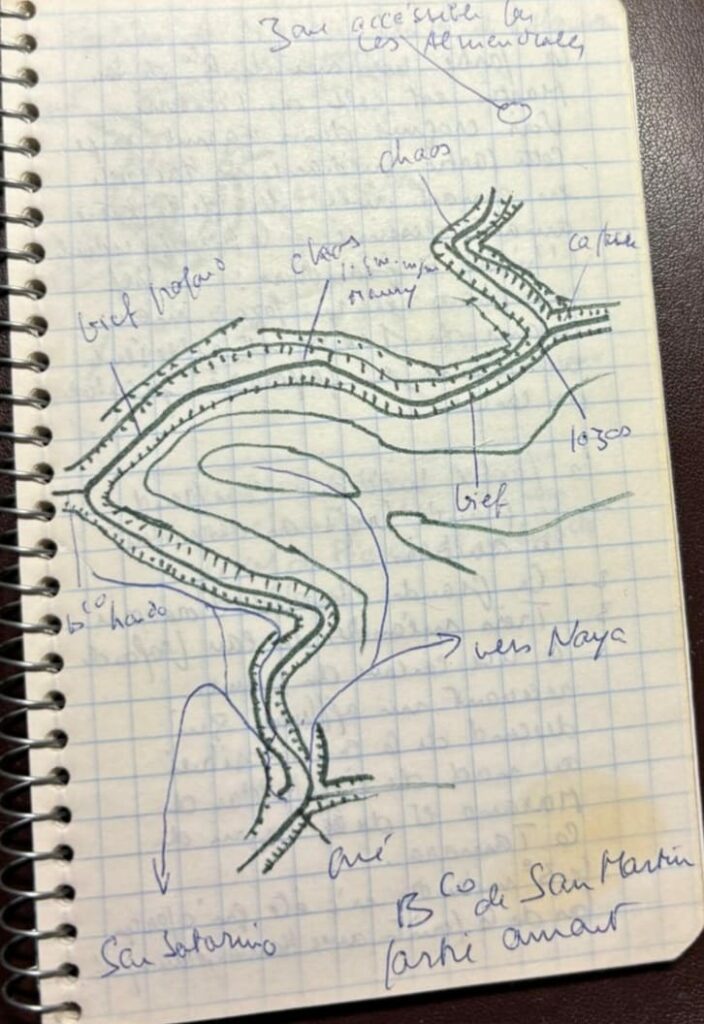 croquis barranco canyon San Martin